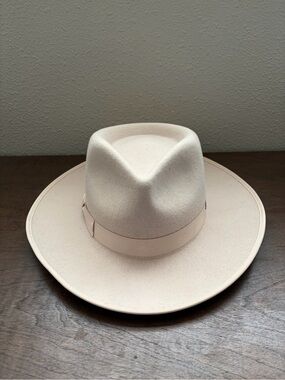 GIGI PIP Women's Wide Brim Fedora Hat in Light Beige